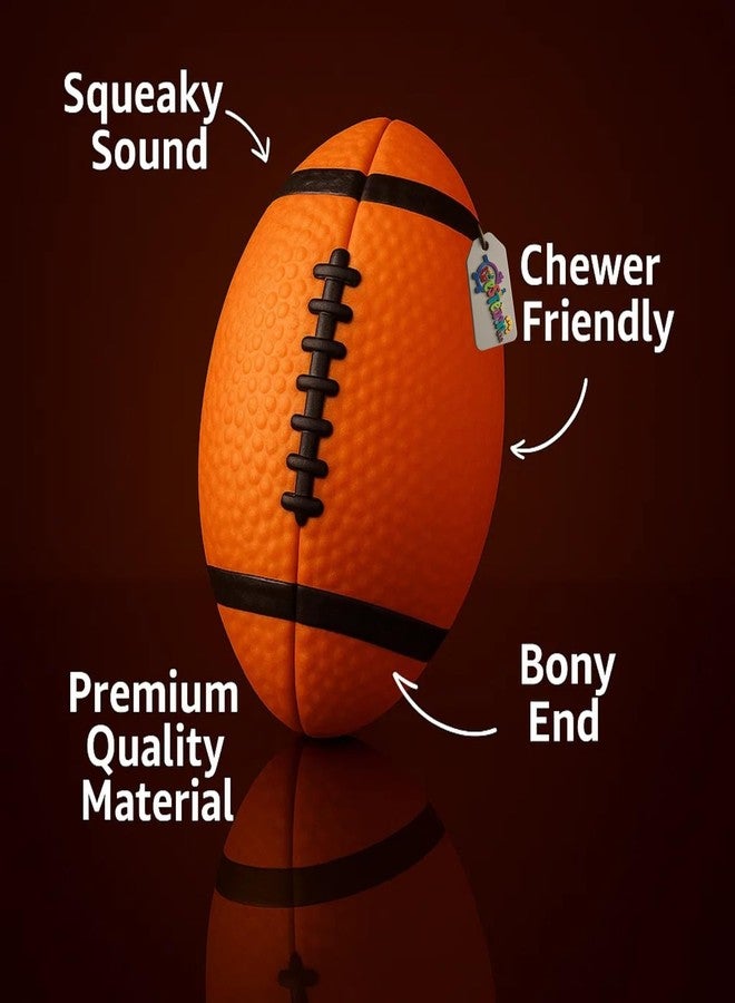 Western Era Rugby Ball Shaped Dog Chew Toy | Squeaky Textured Fetch Toy for Dogs & Puppies | Durable Rubber Pet Toy for Teething, Dental Cleaning & Interactive Play | Safe for Indoor Outdoor Use - Image 5